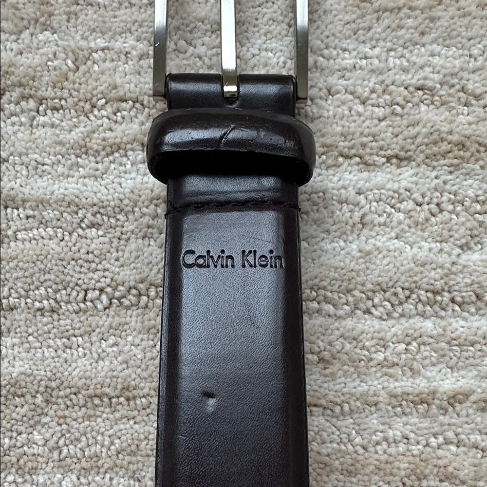 Calvin Klein Men’s Roller Buckle Genuine Leather Belt Black Size 38 #73182